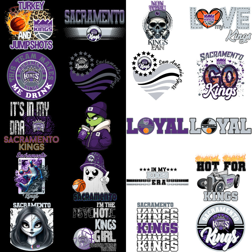 Sacramento Kings PNG Bundle: 58 Basketball Designs for Your Projects