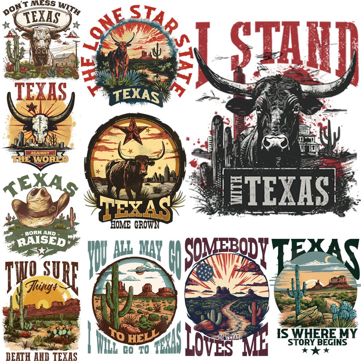 Texas Lovers: 9 PNG Designs Bundle for Couples