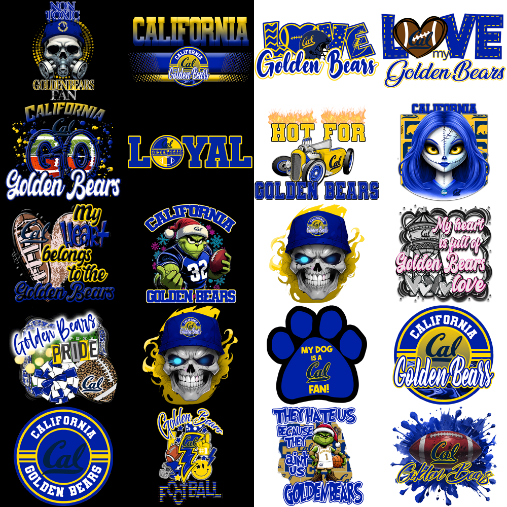 30 California Golden Bears PNG Designs: Mascot Bundle for Crafts & Merch