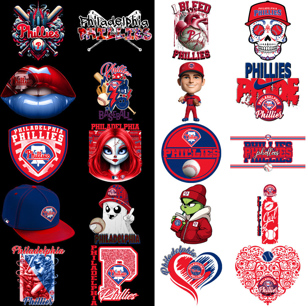 Philadelphia Phillies Baseball PNG Bundle: 60 Designs for Your Projects