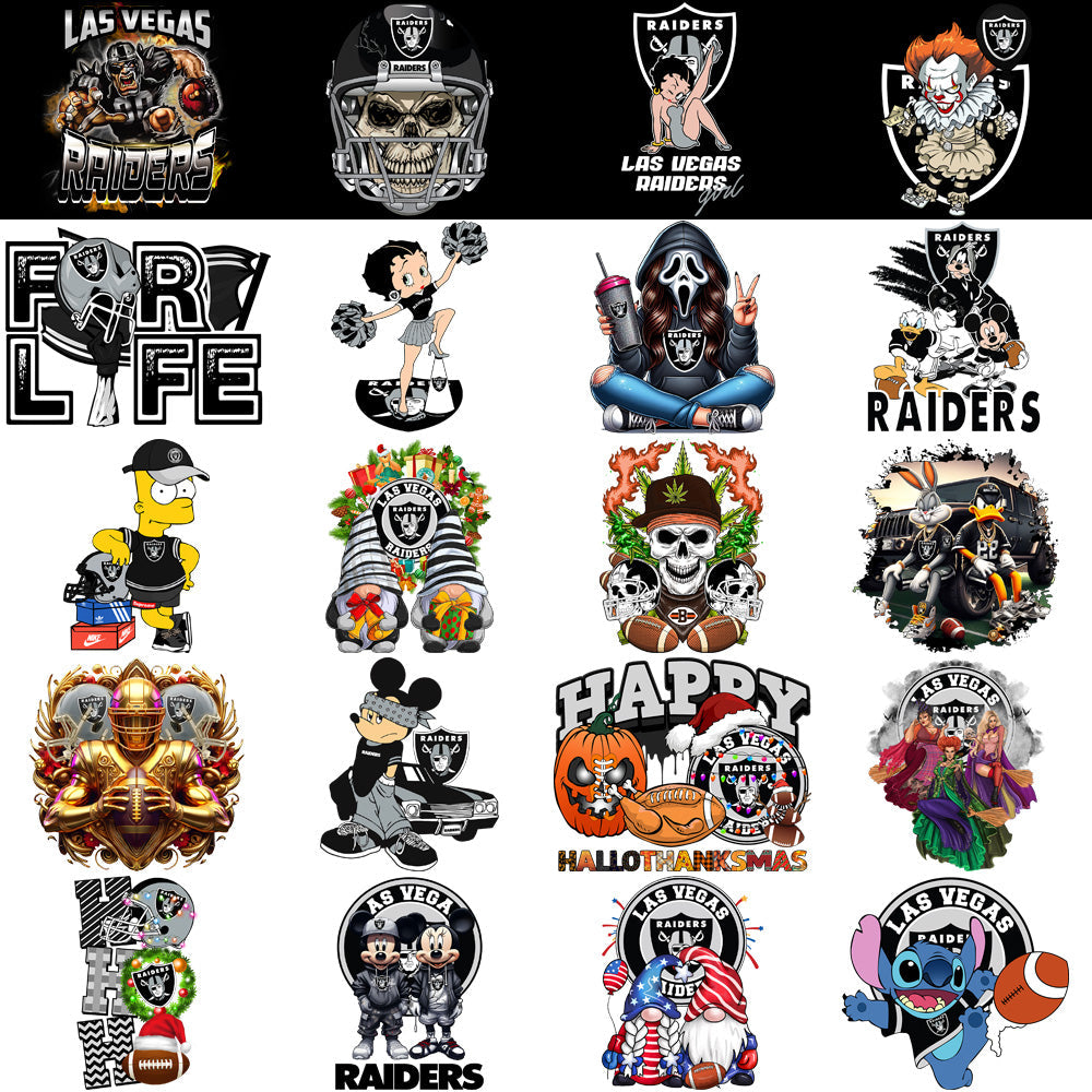54 High-Quality Las Vegas Raiders PNG Football Designs Bundle