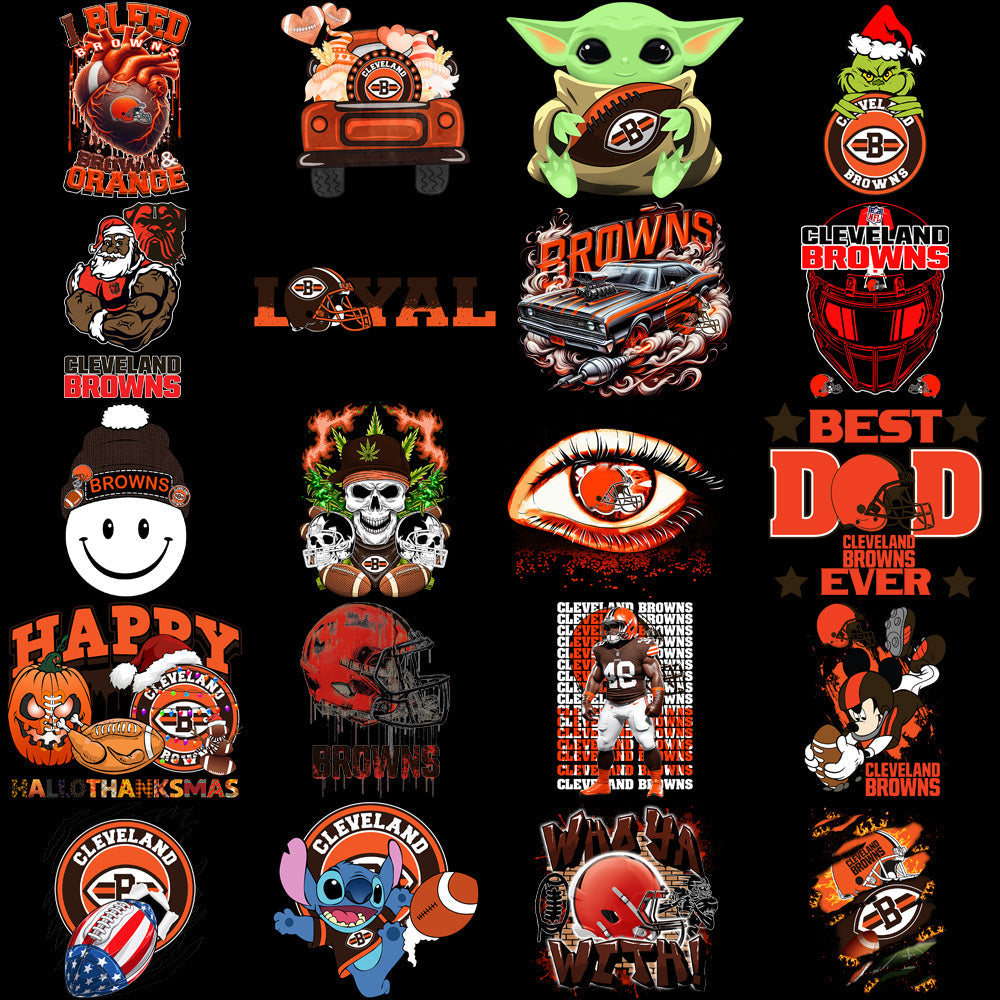 Cleveland Browns Football Designs PNG Bundle: 49 Premium V2 Graphics
