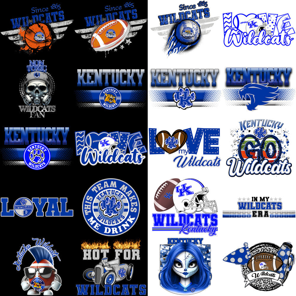 88 Kentucky Wildcats PNG Designs: Wildcats Fan Graphics Bundle