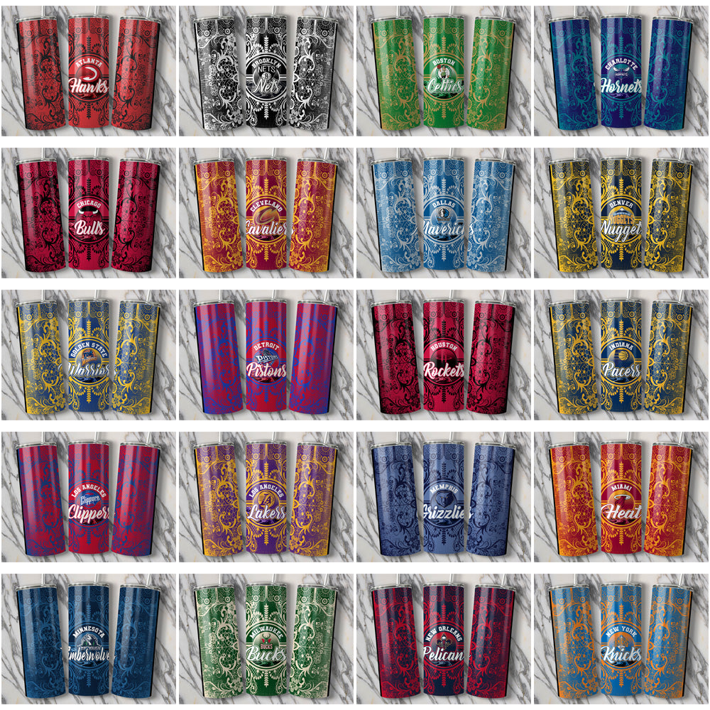 30 Basketball Team Tumbler Wraps: Lace & Logo JPG Bundle
