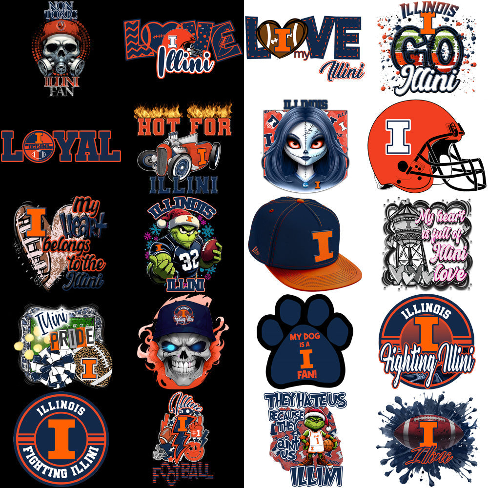 Illinois Fighting Illini PNG Bundle: 33 High-Quality Designs