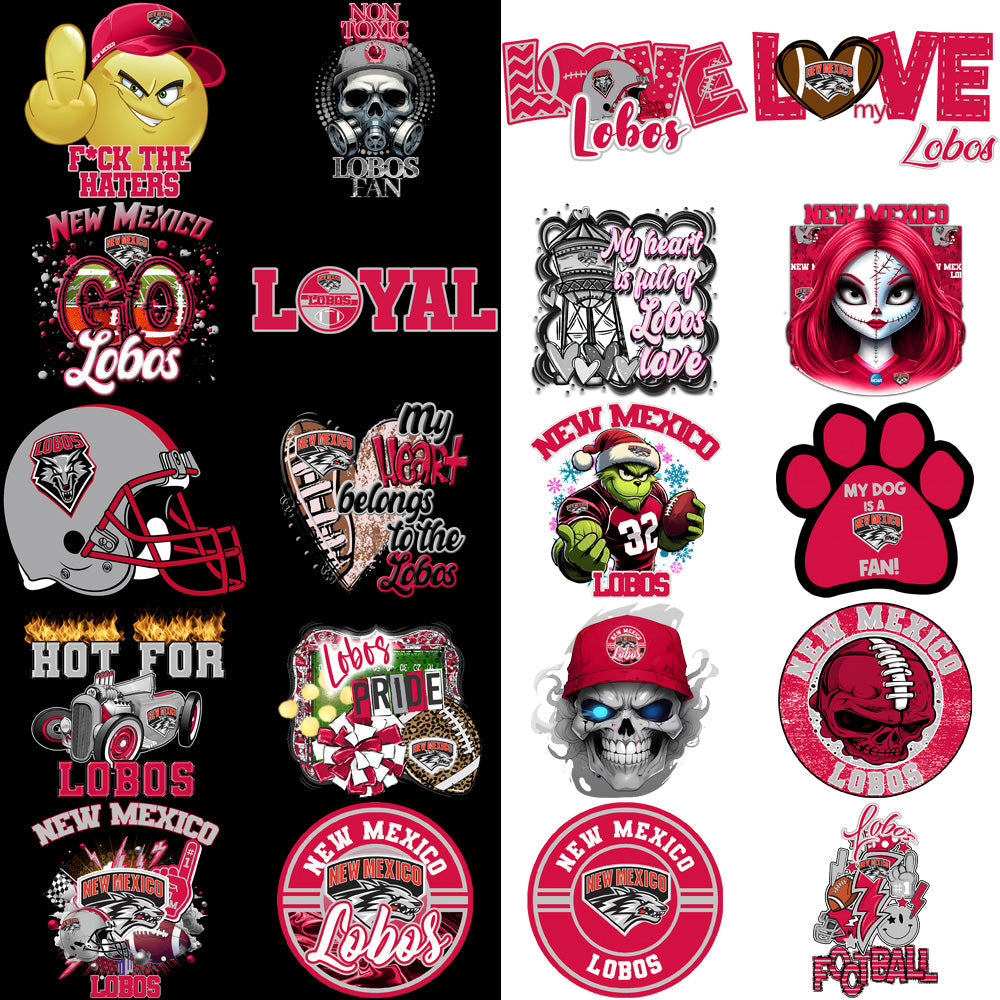 New Mexico Lobos PNG Designs Bundle: 36 High-Quality Graphics