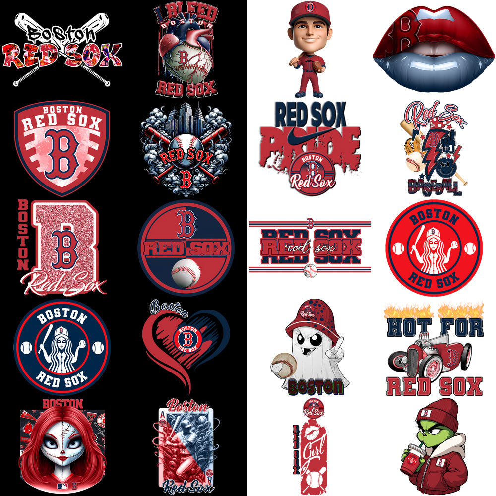 62 Boston Red Sox PNG Baseball Designs: Bundle for Cricut & More