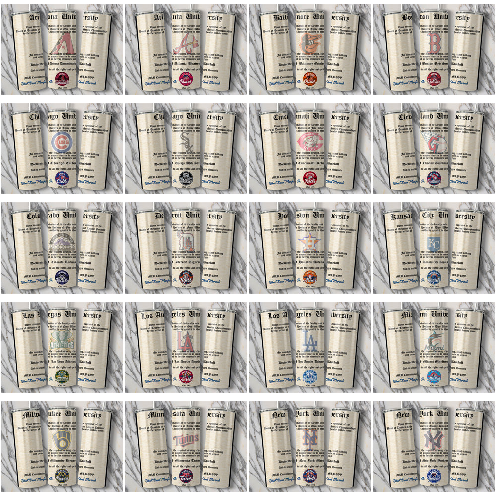 30 Baseball Team Diploma Tumbler Wraps JPG Bundle - Instant Download

