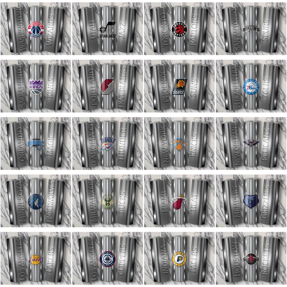 30 Metallic Basketball Team Tumbler Wraps JPG Bundle - Instant Download
