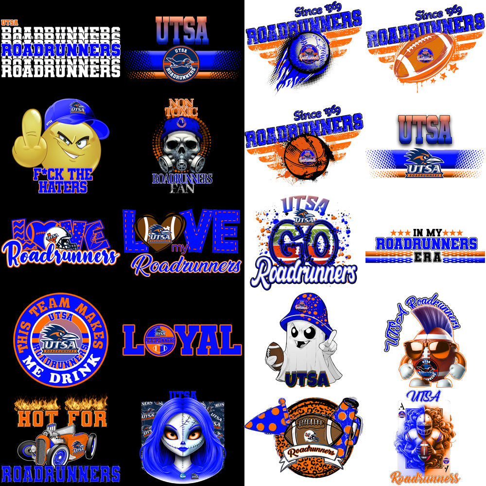 76 UTSA Roadrunners PNG Designs: High-Quality Graphics Bundle