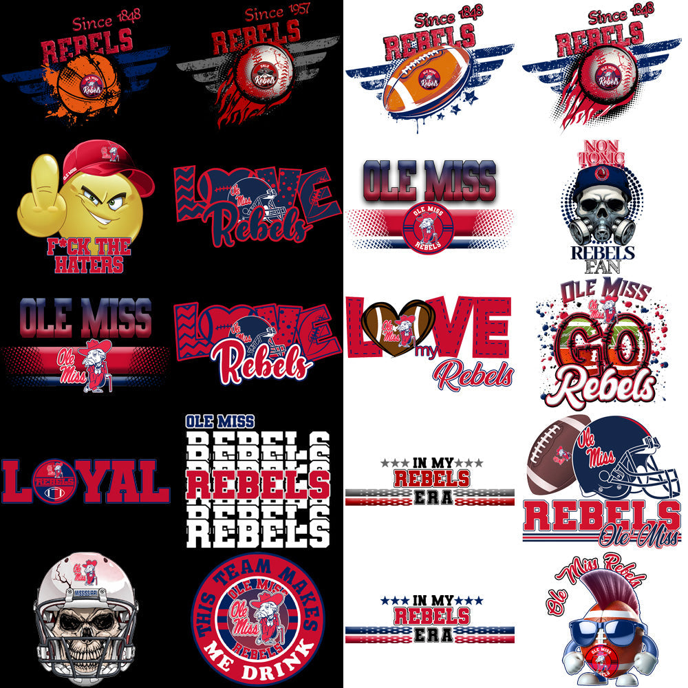 90 Ole Miss Rebels PNG Designs: Graphics Bundle for Rebels Fans