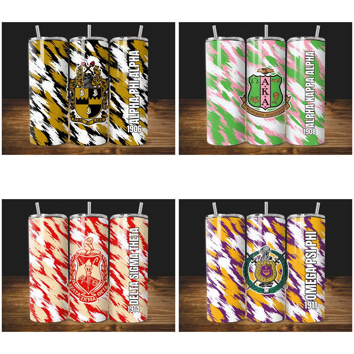 Divine Nine Sorority & Fraternity Tumbler Wrap Designs Bundle (JPG)
