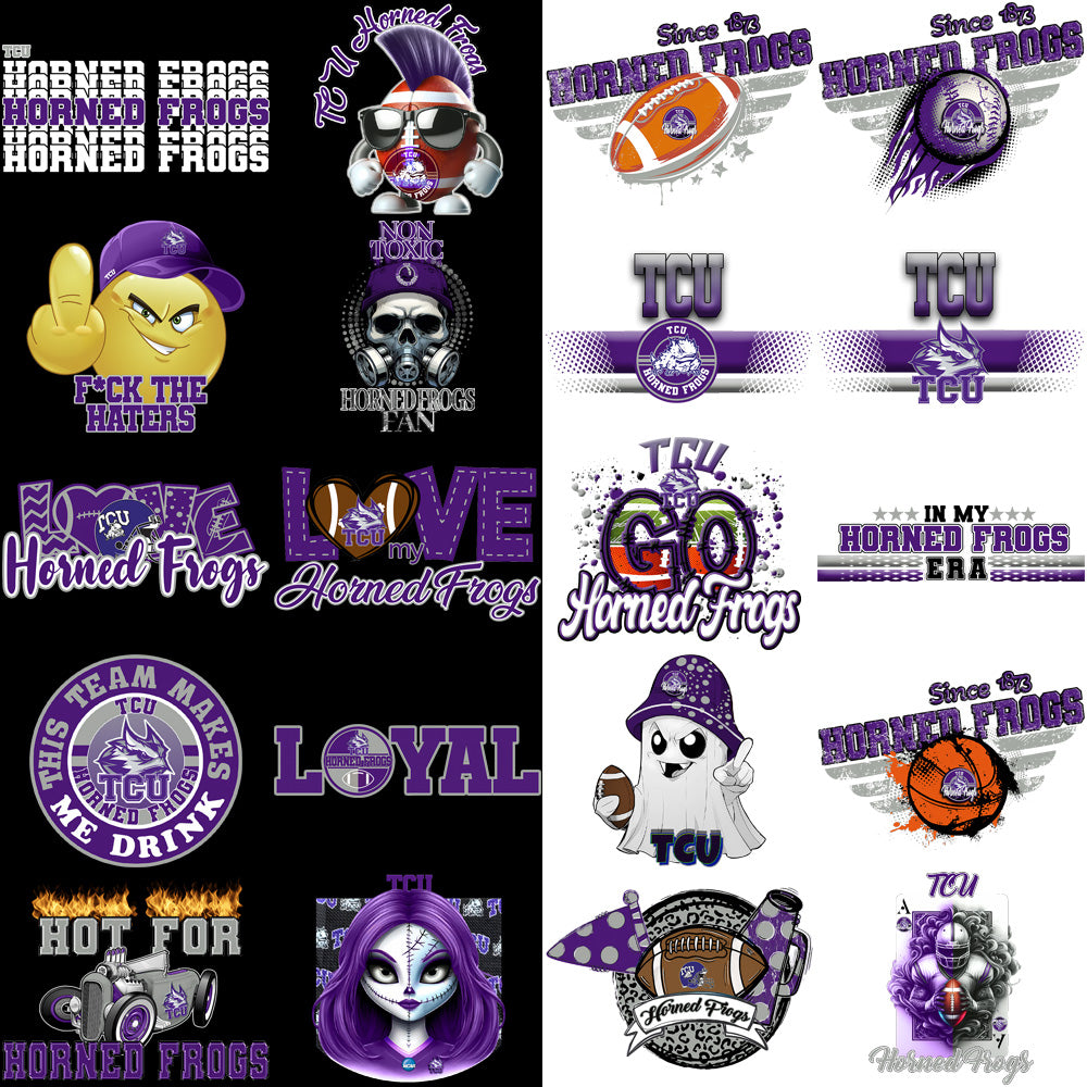 77 TCU Horned Frogs PNG Designs Bundle: High-Quality Graphics for Fans