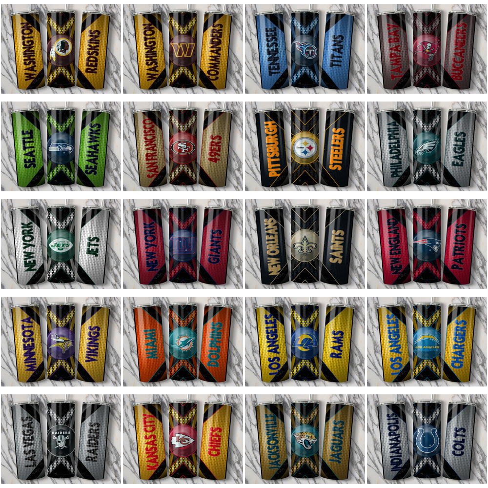 34 NFL Team Metal Grating Tumbler Wraps JPG Bundle - Instant Download
