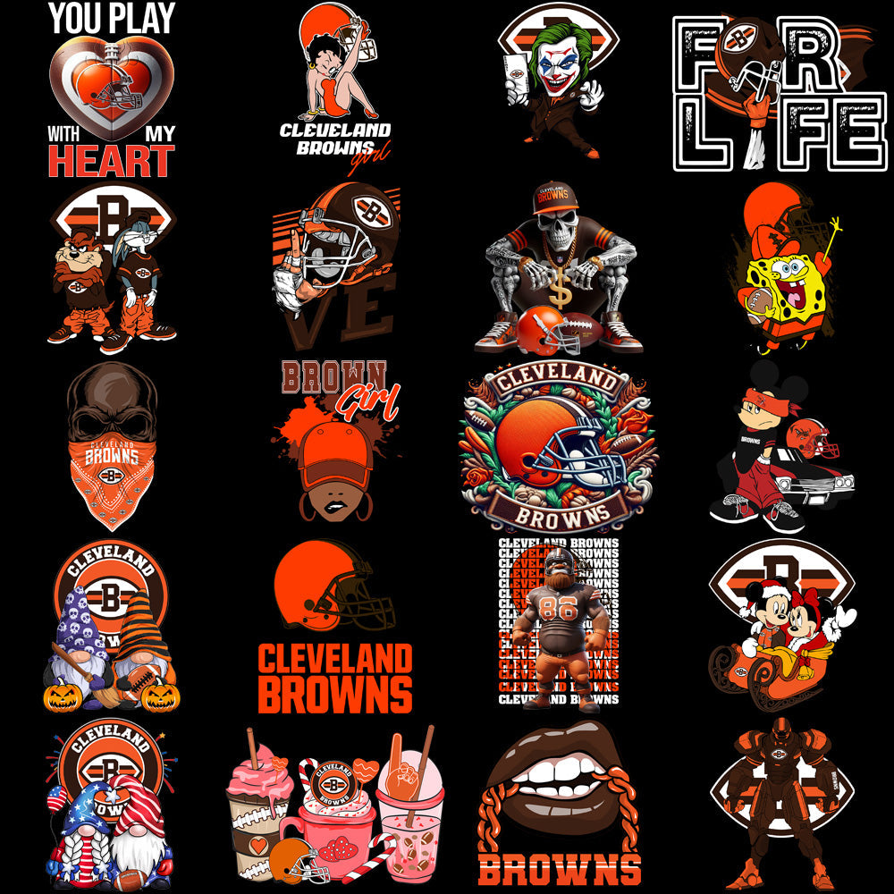 Cleveland Browns Football Designs PNG Bundle: 49 V3 Graphics