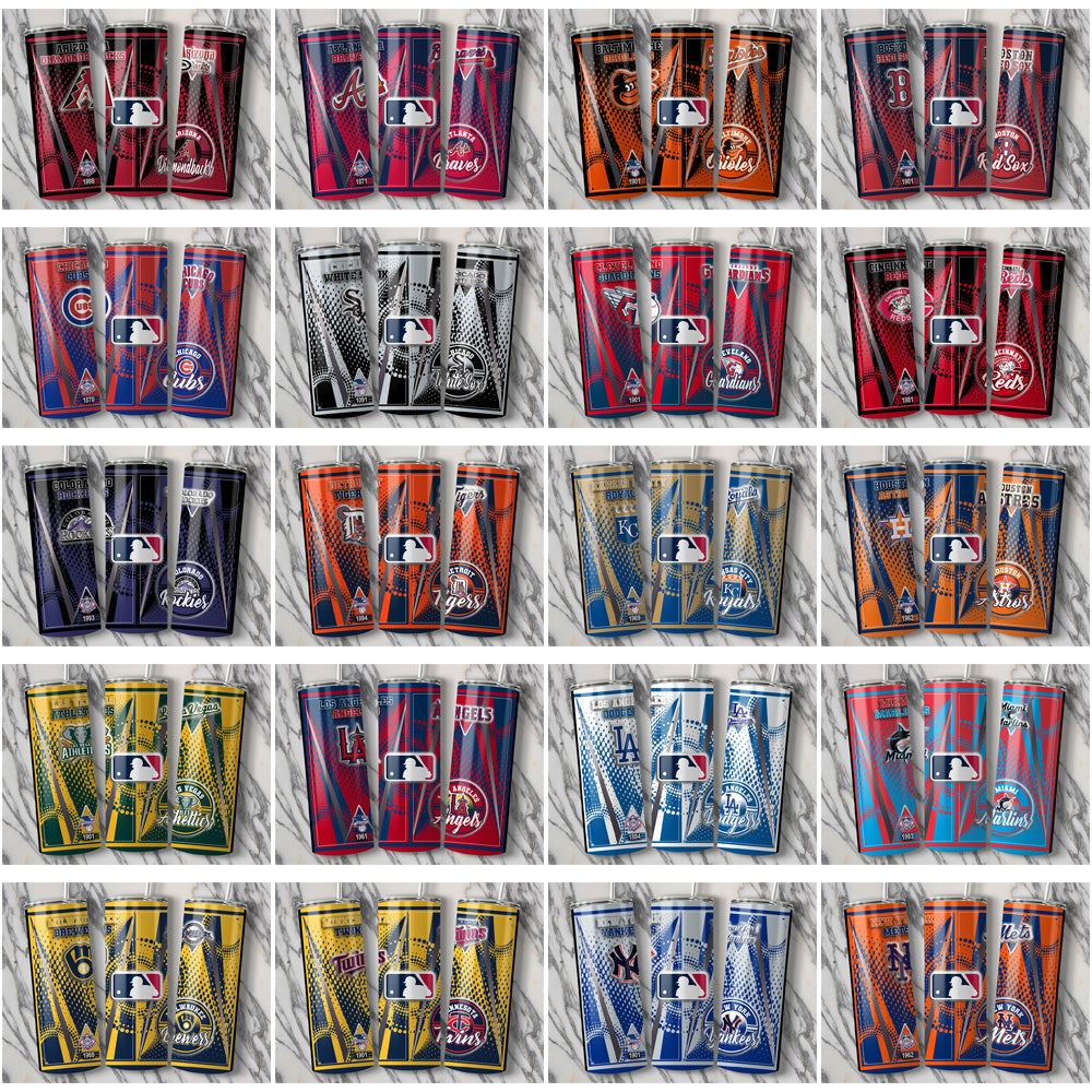 30 MLB Team Logo Tumbler Wraps JPG Bundle - Instant Download
