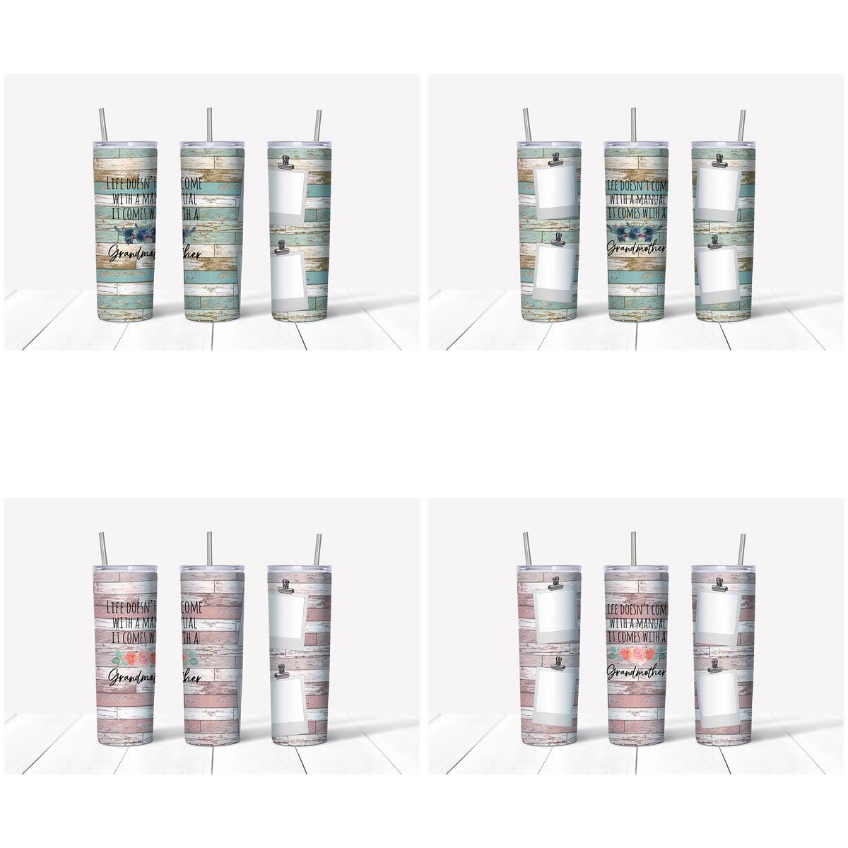8 Wild Grandmother Tumbler Wrap Designs: JPG Bundle for Sublimation

