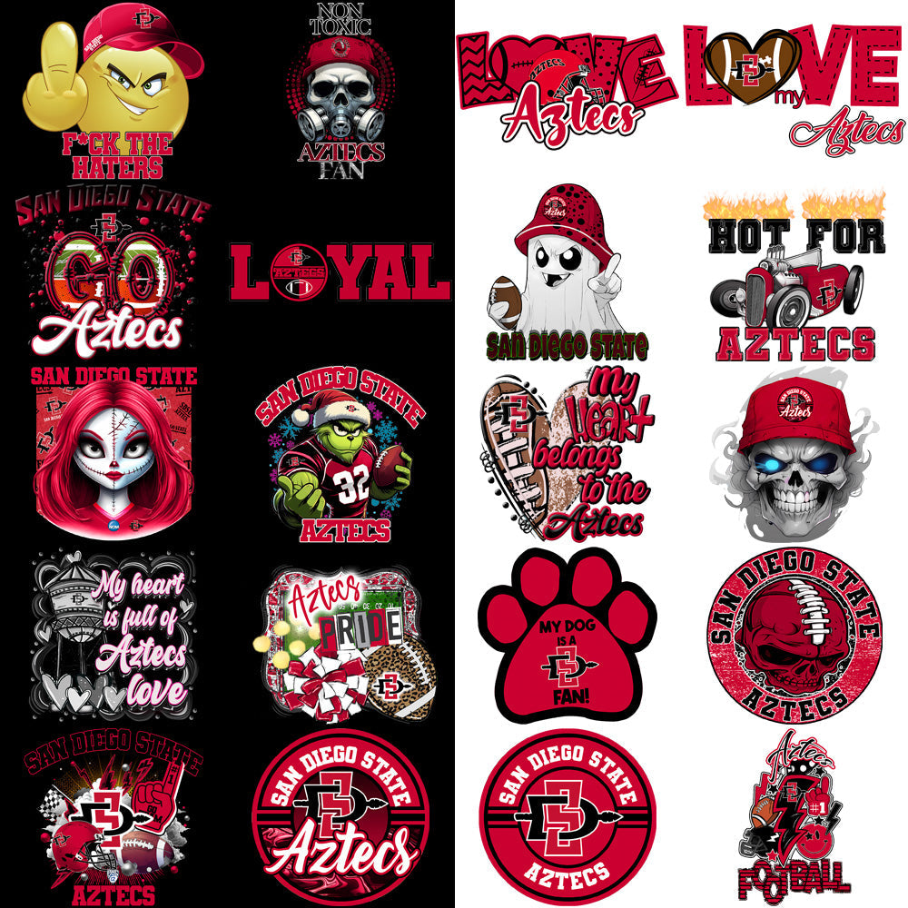 35 High-Quality San Diego State Aztecs PNG Designs Bundle