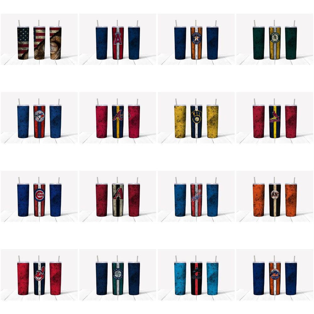 29 Baseball Tumbler Wrap Designs: JPG Bundle for Sublimation
