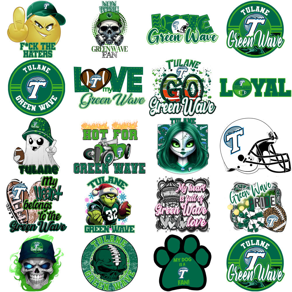 Tulane Green Wave PNG Bundle: 38 High-Quality Designs