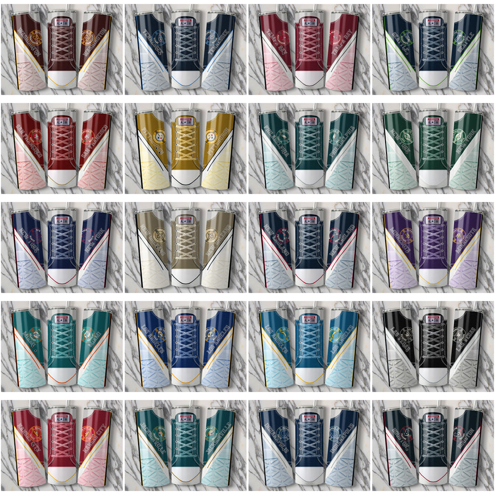 32 NFL Team Converse Tumbler Wraps: JPG Bundle for Sublimation
