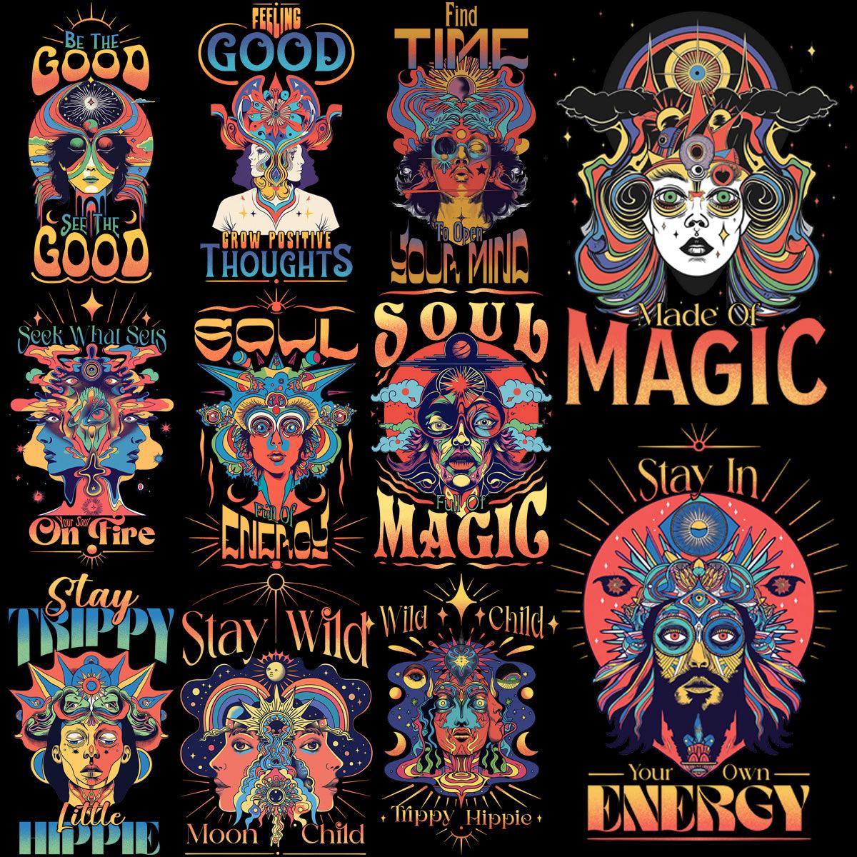 Psychedelic PNG Designs Bundle: 10 Trippy Graphics for Artists