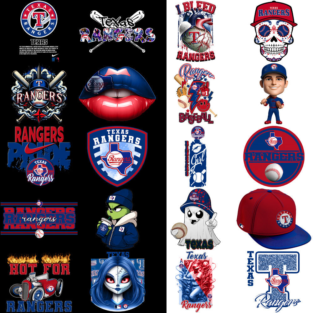 Texas Rangers Baseball PNG Bundle: 66 Designs for Your Projects
