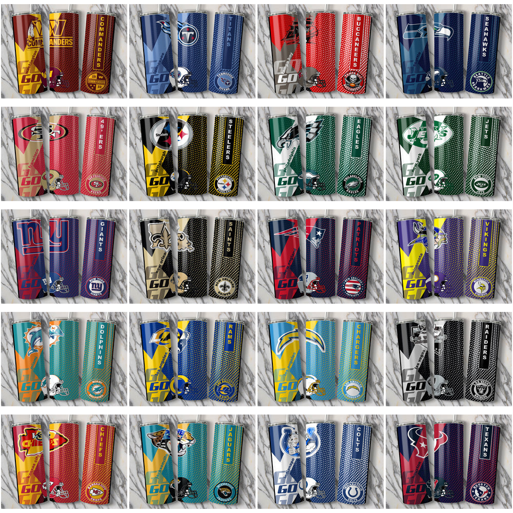 33 Football Team Tumbler Wraps: JPG Bundle for Sublimation
