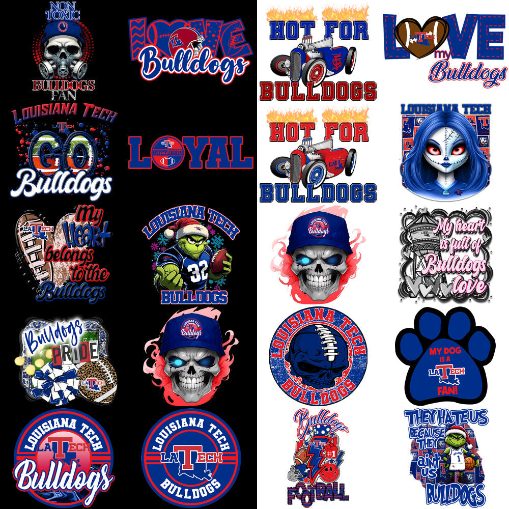 Louisiana Tech Bulldogs PNG Bundle: 32 High-Quality Designs