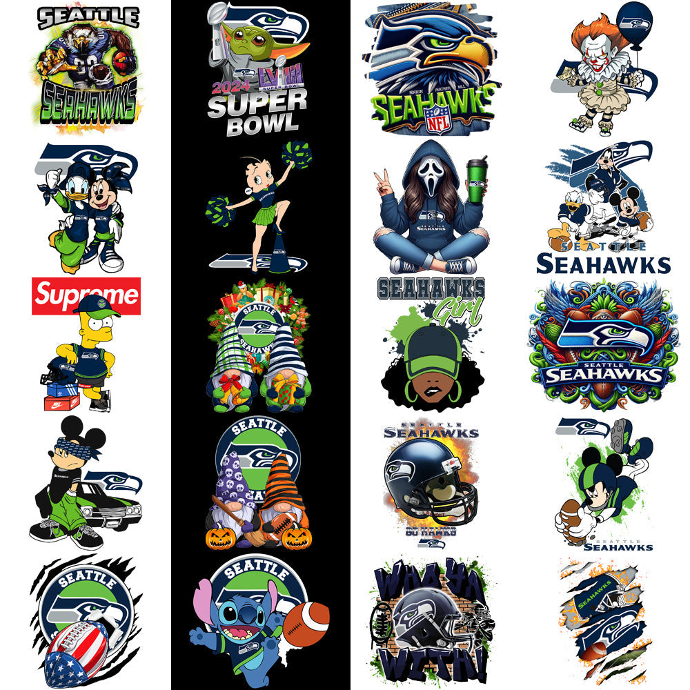 Seattle Seahawks Football Designs: 48 PNGs & V4 Bundle