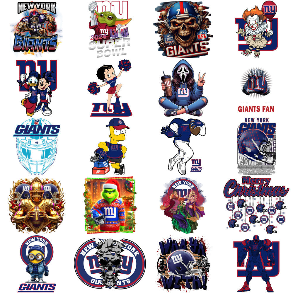 49 New York Giants PNG Football Designs Bundle: V4