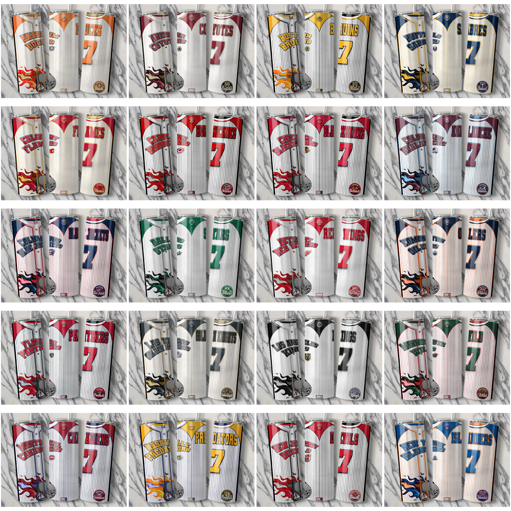 32 NHL Team Tumbler Wraps: Button-Up Jersey Designs - JPG Bundle
