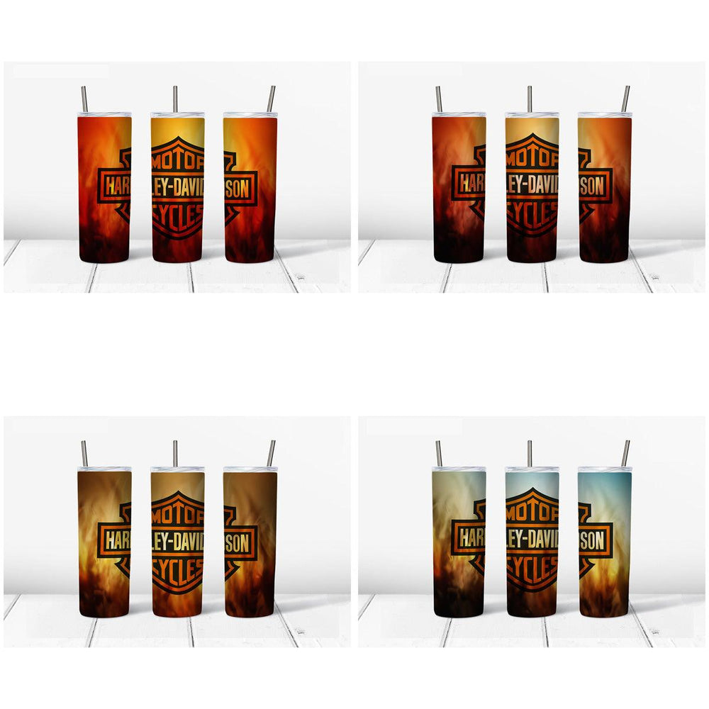 Harley Davidson Motorcycle Tumbler Wraps: 5 JPG Designs Bundle
