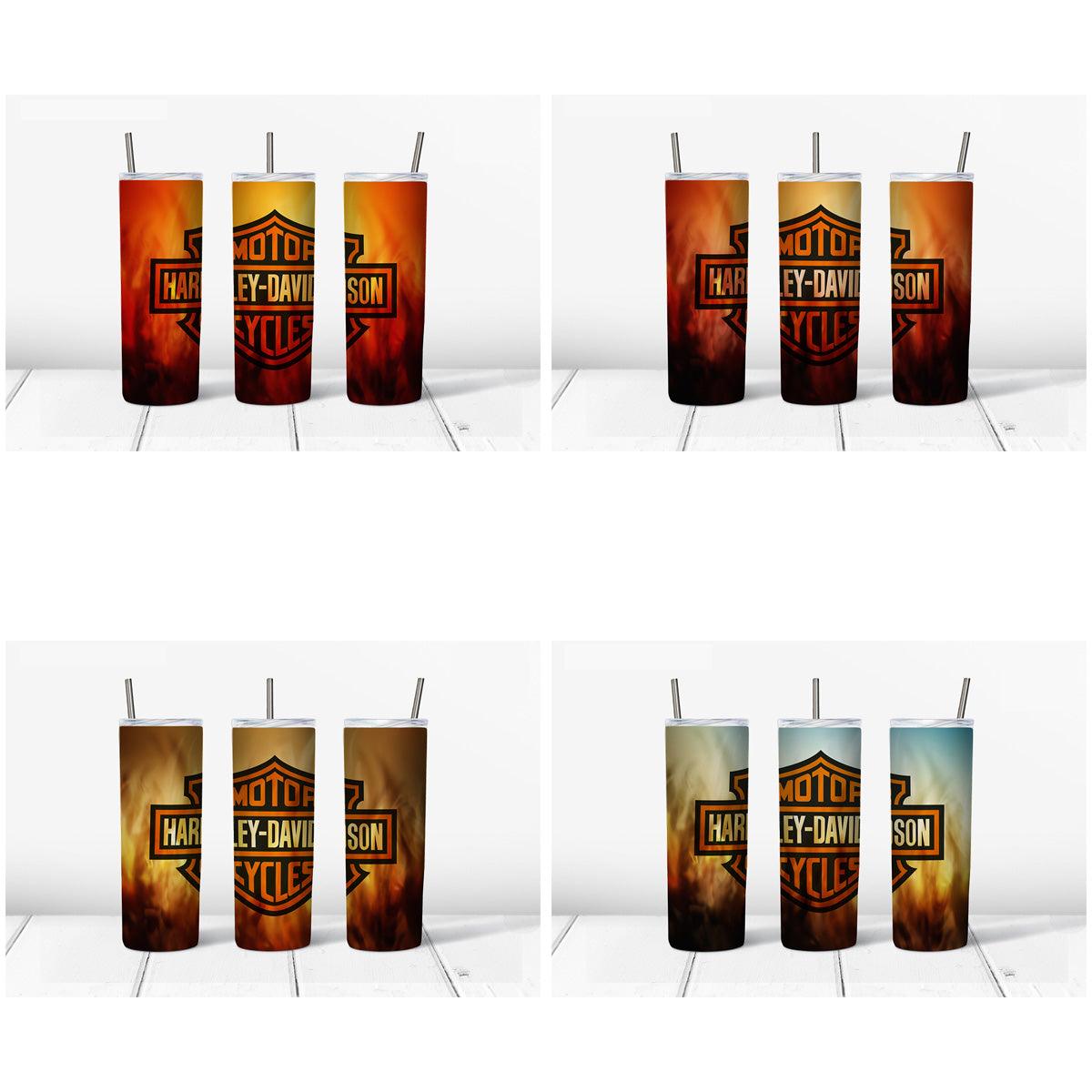 Harley Davidson Motorcycle Tumbler Wraps: 5 JPG Designs Bundle

