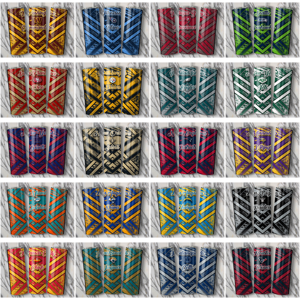 33 Football Team Glitter Stripe Tumbler Wraps JPG Bundle - Instant Download
