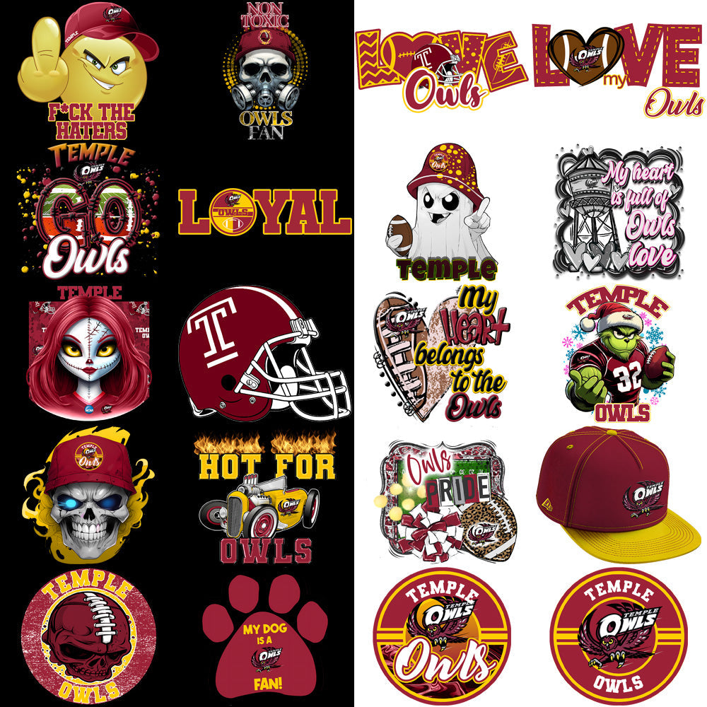 70+ Temple Owls PNG Designs: Mascot Graphics Bundle