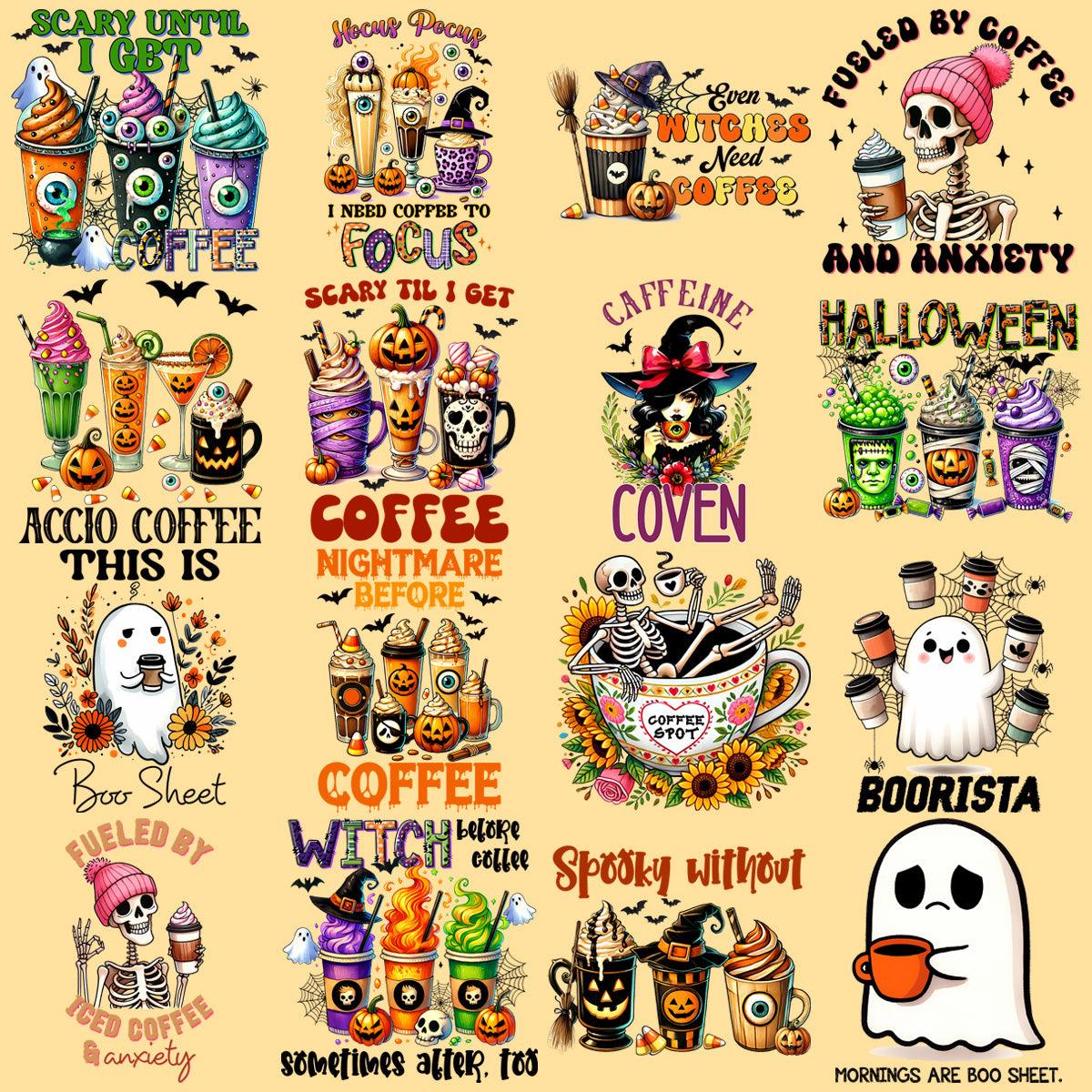 Spooky Halloween Coffee PNG Designs Bundle: 19 Creepy & Cute Images