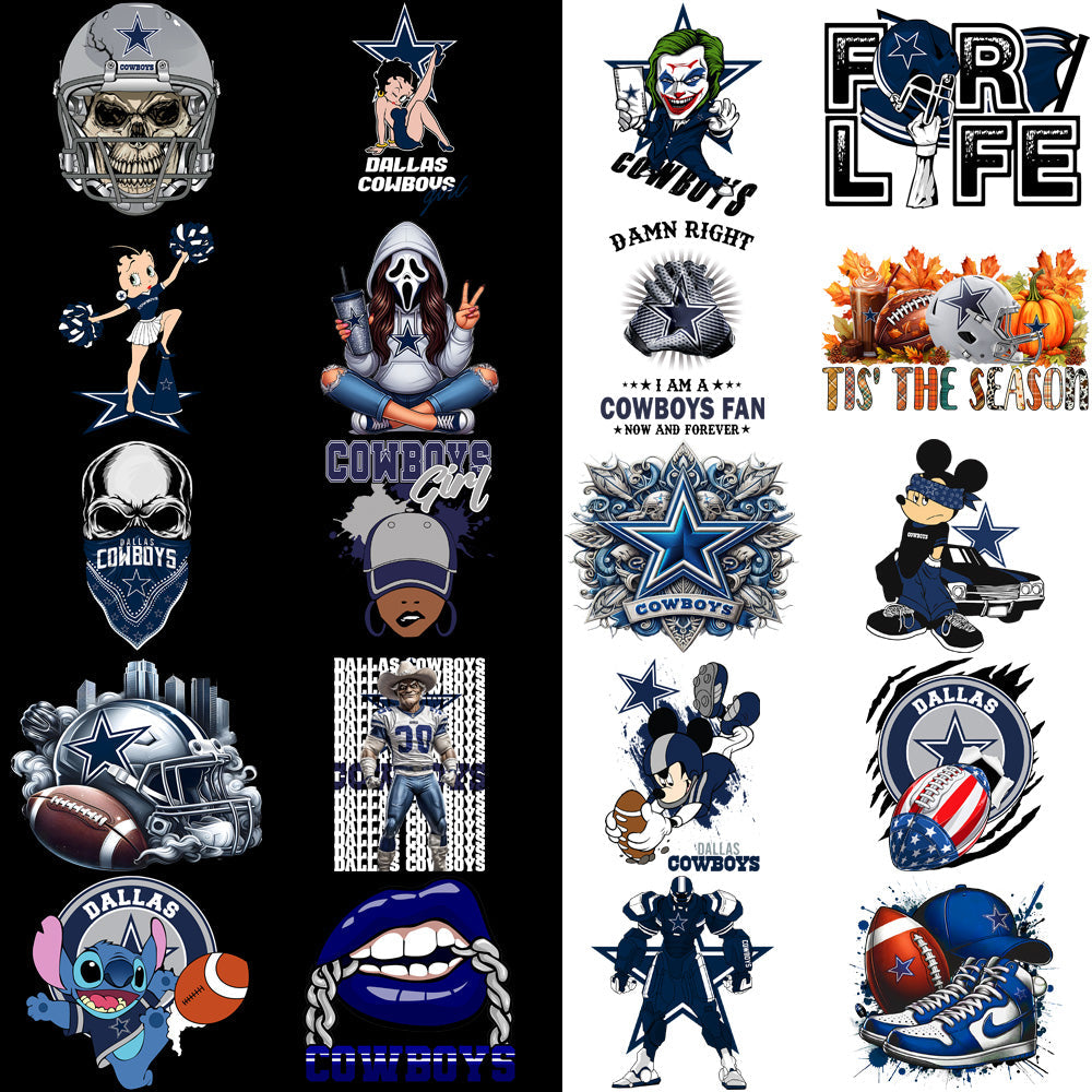 Dallas Cowboys Football PNG Designs Bundle: 48 V1 Graphics