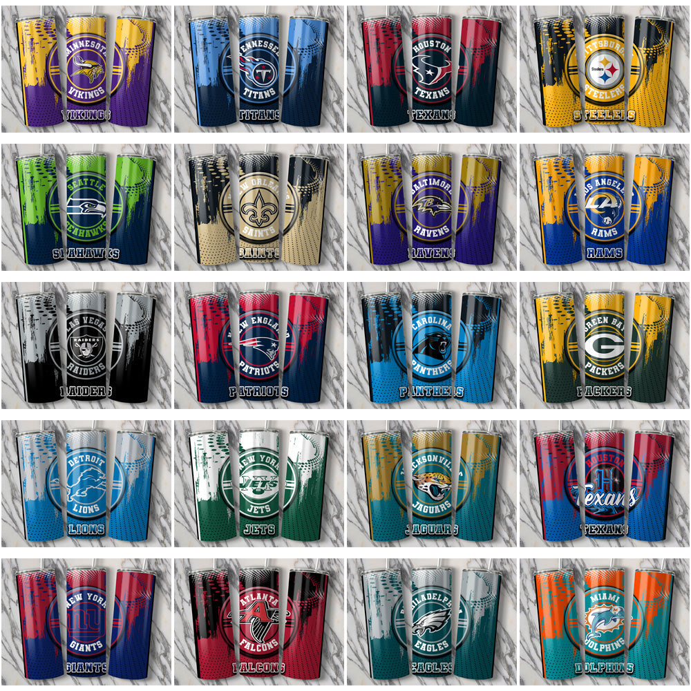 33 Football Team Logo Tumbler Wraps JPG Bundle - Instant Download
