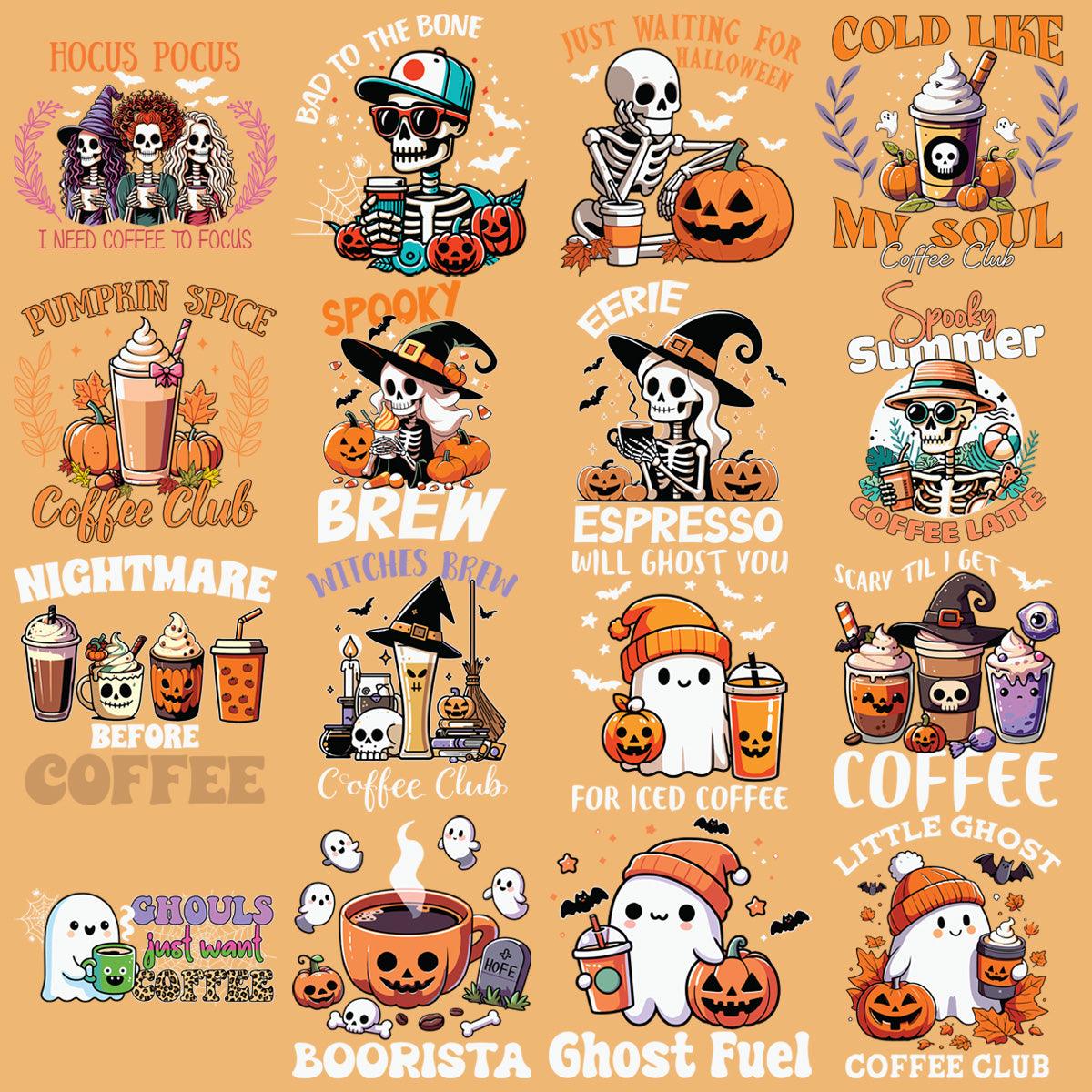 Spooky Halloween Coffee PNG Designs Bundle: 19 Creepy & Cute Images