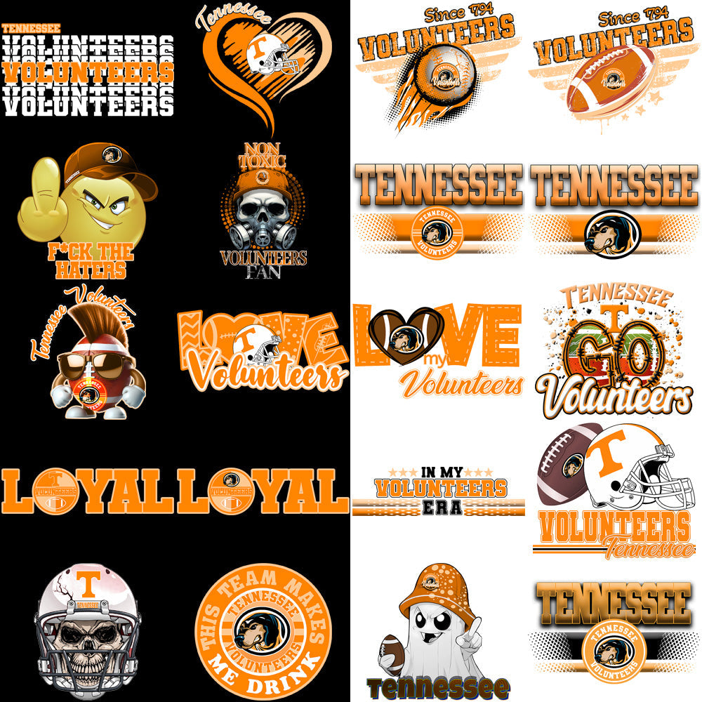 91 High-Quality Tennessee Volunteers PNG Designs Bundle