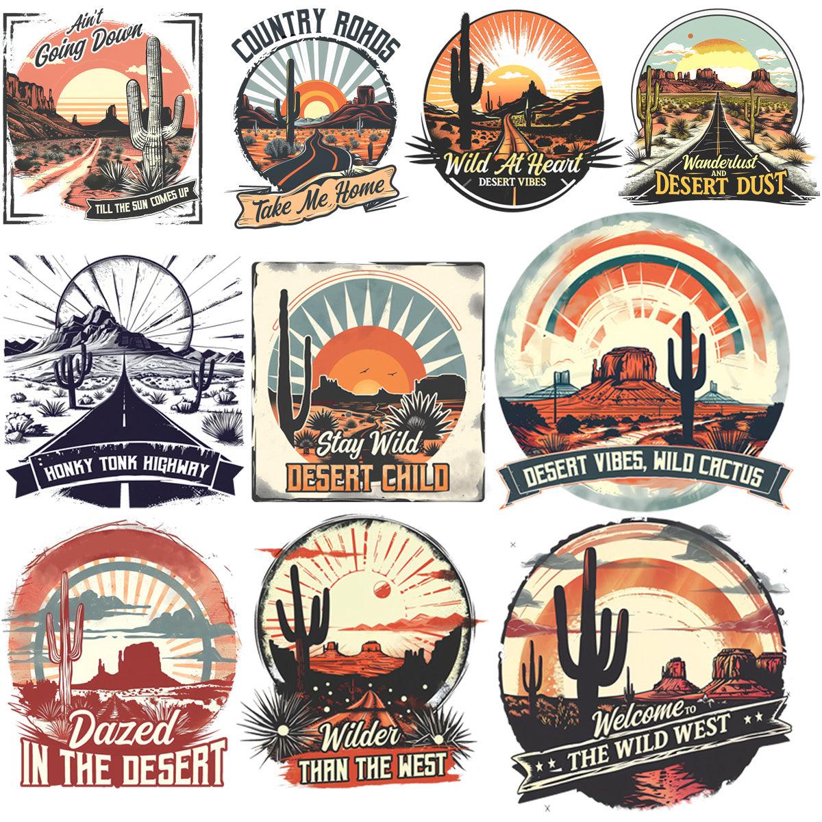 9 Western Desert PNG Designs Bundle: Download Now!