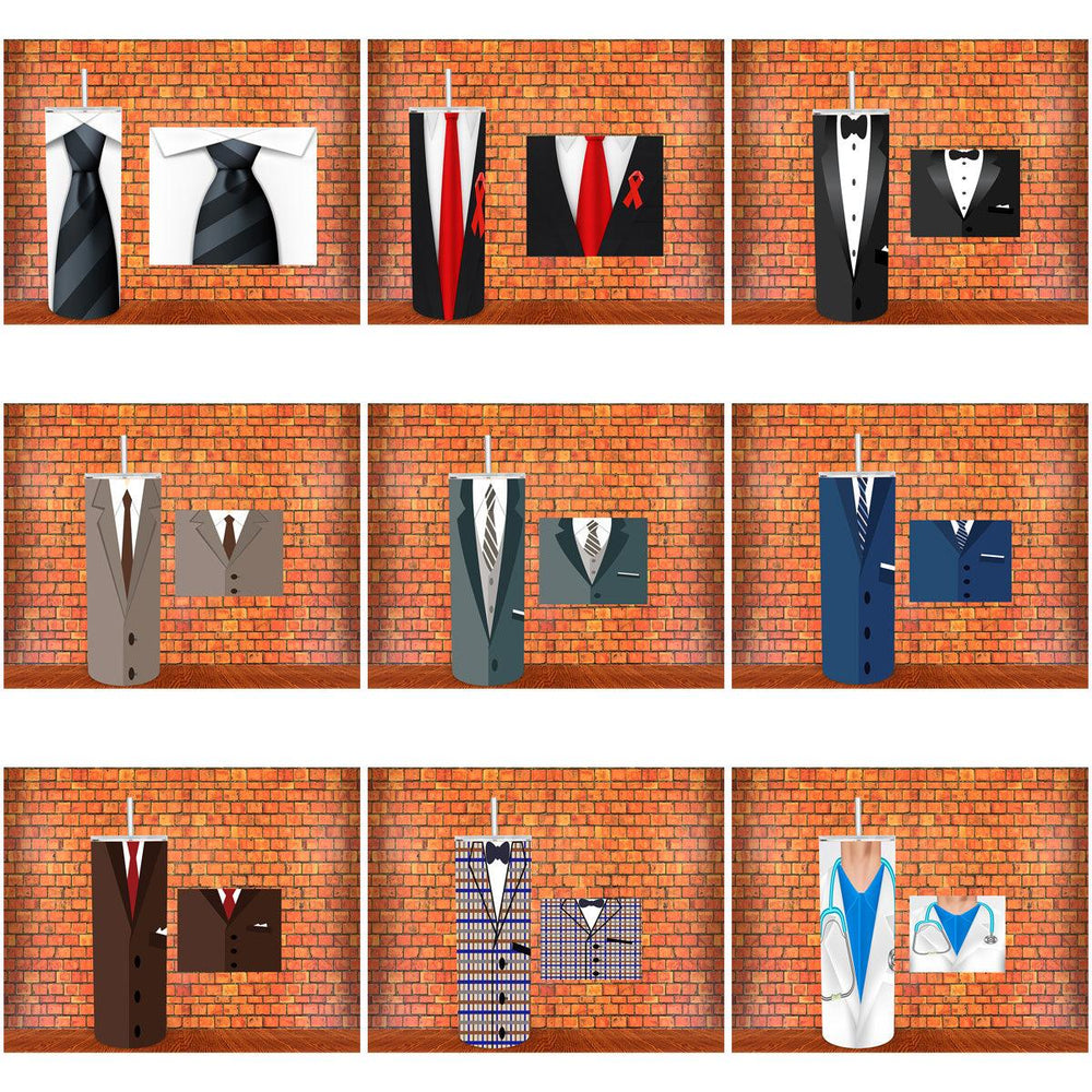 13 Doctor Tuxedo Tumbler Wrap Designs: JPG Bundle for Sublimation
