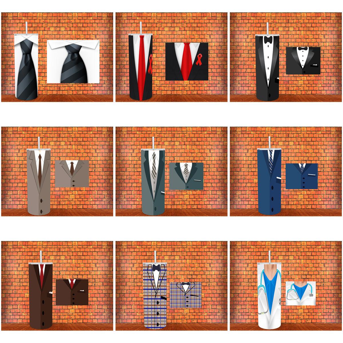 13 Doctor Tuxedo Tumbler Wrap Designs: JPG Bundle for Sublimation
