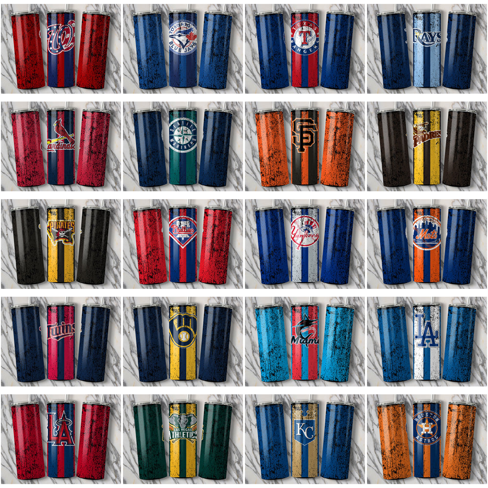 30 Grunge Baseball Team Tumbler Wraps JPG Bundle - Instant Download
