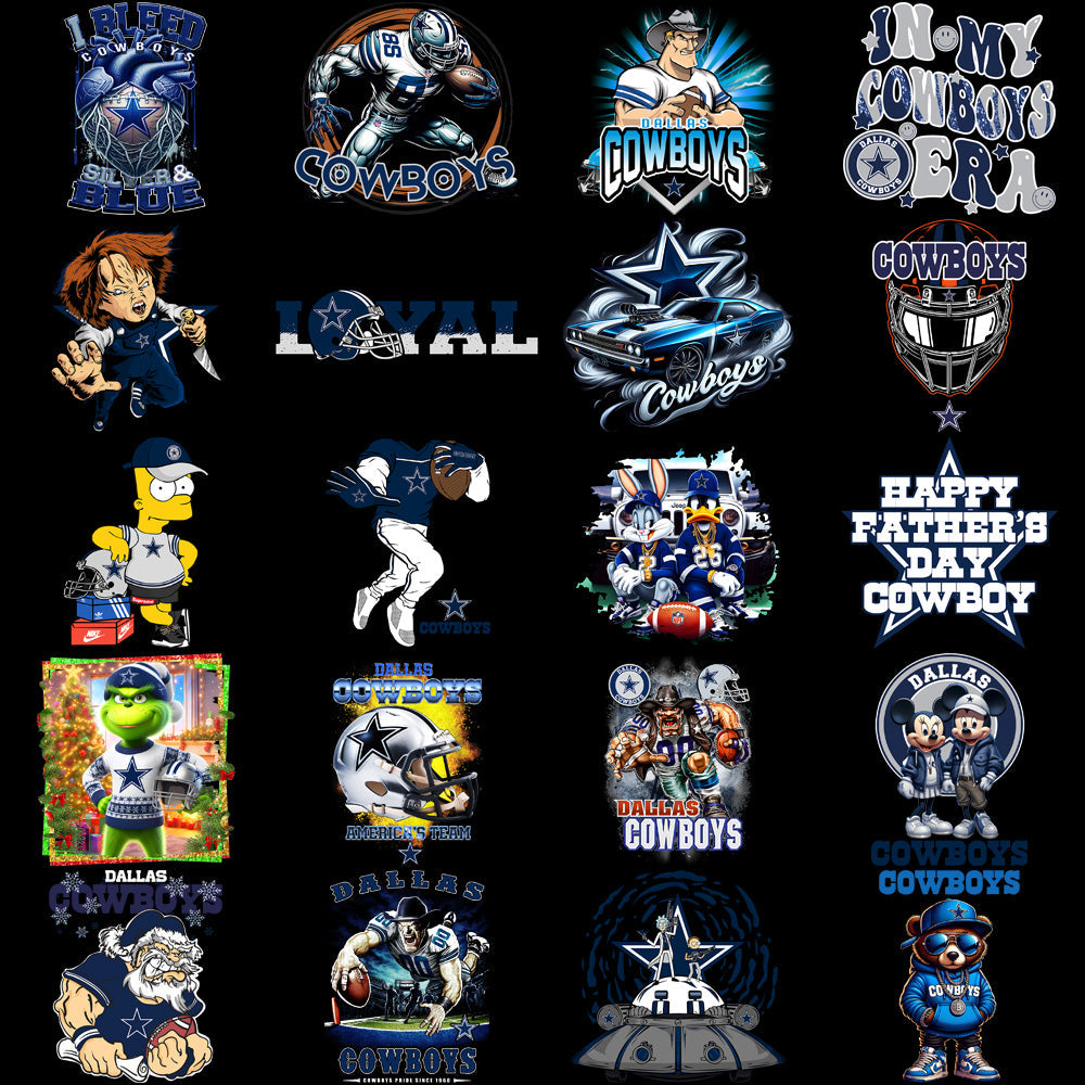 48 Dallas Cowboys PNG Football Designs Bundle: V2