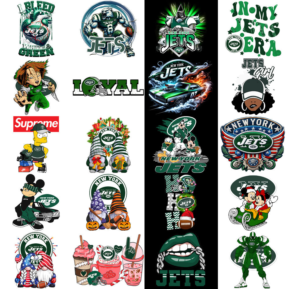 48 High-Quality New York Jets PNG Football Designs Bundle - V2
