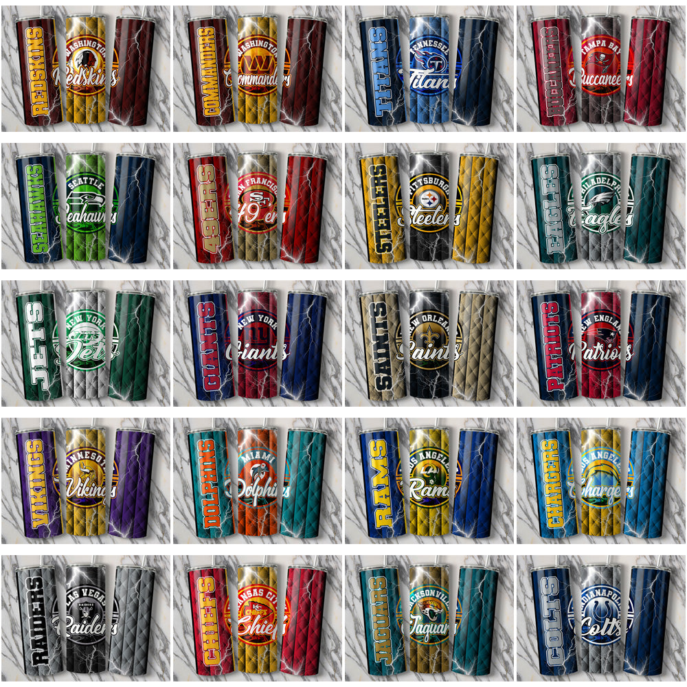 34 NFL Team Diamond Tumbler Wraps: JPG Bundle for Sublimation
