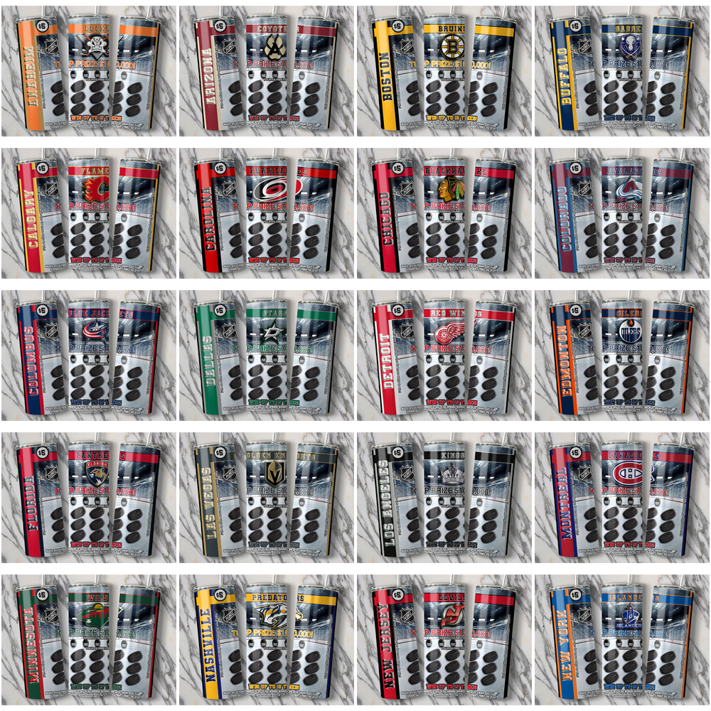 32 NHL Team Lottery Ticket Tumbler Wraps: Instant Download JPG Bundle
