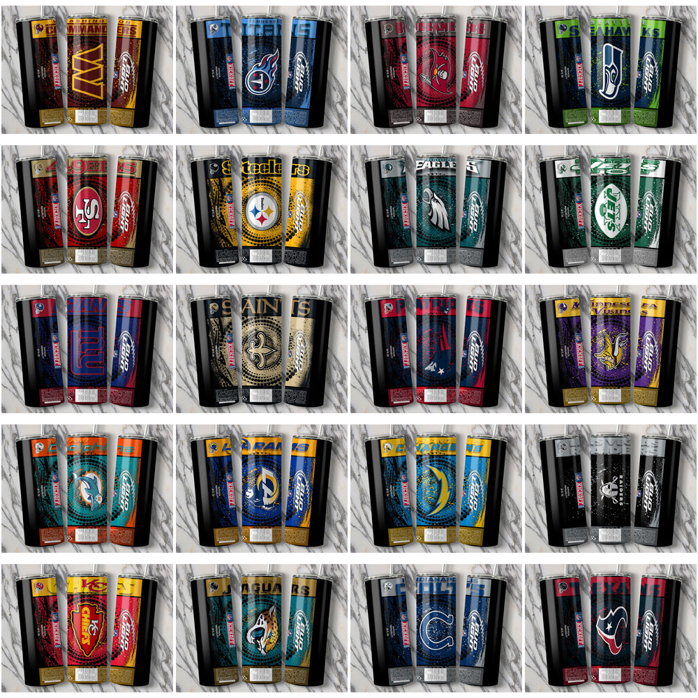 33 Football Team Tumbler Wraps JPG Bundle - Bud Light V3 Square Designs
